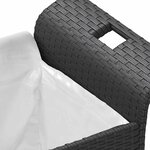 vidaXL Banc de jardin avec coussin noir 116x46x57 cm résine tressée