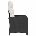 vidaXL Chaise de jardin inclinable avec table d'appoint noir polyrotin