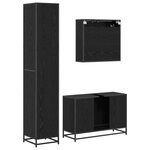 vidaXL Ensemble de mobilier de salle de bain 3 Pièces Chêne noir