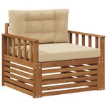 vidaXL Canapé d’extérieur Bois d'acacia massif et polyester
