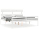 vidaXL Lit pour personne âgée sans matelas blanc 200x200cm bois massif