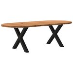 vidaXL Table à manger marron clair bois de chêne massif ovale