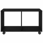 Table d'appoint vidaXL avec roulettes Chêne noir 72x33x42 5 cm Bois d'ingénierie