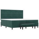 vidaXL Lit à ressorts avec matelas Vert foncé 200 x 200 cm Velours