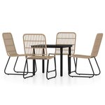 vidaXL Ensemble à manger de jardin 5 Pièces Chêne