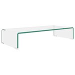 vidaXL Meuble TV/pour moniteur 70x30x13 cm verre transparent