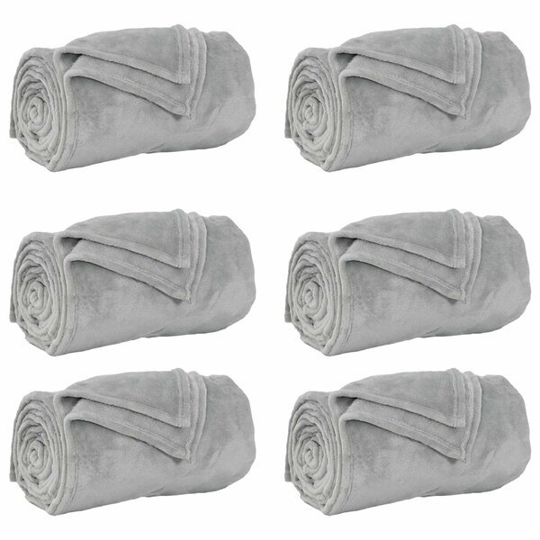 vidaXL Couvertures à jeter 6 pc Gris 130 x 150 cm 3.04 kg Polaire
