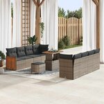 vidaXL Ensemble de canapé de jardin 11 Pièces Gris 90 x 55 x 71 cm