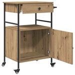 vidaXL Chariot de cuisine en chêne artisanal 56x43x89 5 cm