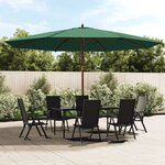 vidaXL Parasol de jardin avec mât en bois vert 400x273 cm
