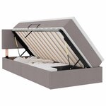 vidaXL Lit avec rangement et matelas avec stockage Taupe 90 x 190 cm