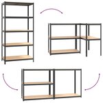 vidaXL Étagère à 5 niveaux 2 Pièces Gris Acier et bois ingénierie