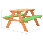 Table de pique-nique pour enfants avec bancs 89 x 79 x 50 cm sapin 02_0018690
