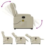 vidaXL Fauteuil inclinable de massage Crème Similicuir