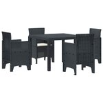 vidaXL Ensemble de salle à manger pour jardin 5 Pièces Anthracite