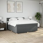 vidaXL Sommier à lattes de lit avec matelas Gris foncé 180x200cm Tissu