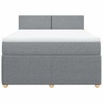 vidaXL Sommier à lattes de lit avec matelas Gris clair 160x200cm Tissu
