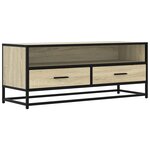 vidaXL Meuble TV chêne sonoma 100x34 5x40cm bois d'ingénierie et métal