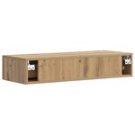 vidaXL Table d'appoint murale 87 5 x 34 5 x 17 cm Bois d'ingénierie
