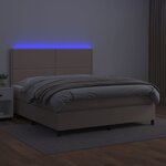 vidaXL Sommier à lattes de lit avec matelas LED Cappuccino 180x200 cm
