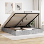 vidaXL Cadre de lit ottoman avec stockage Béton 193 x 120 x 25 cm