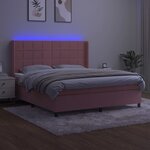 vidaXL Sommier à lattes de lit matelas et LED Rose 180x200 cm Velours