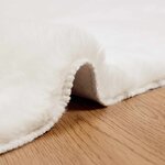 vidaXL Tapis en Fourrure Synthétique de Lapin Olite Crème 120 x 170 cm