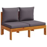 vidaXL Salon de jardin avec coussins 5 Pièces Bois d'acacia solide