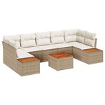 vidaXL Ensemble de canapé de jardin 8 Pièces Beige Poly rotin