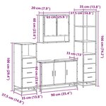 vidaXL Ensemble de meubles de salle de bain 4 Pièces sonoma gris