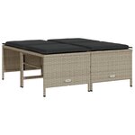 vidaXL Salon de jardin 5 Pièces avec coussins gris clair résine tressée