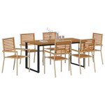 vidaXL Ensemble de salle à manger pour jardin 7 Pièces Beige