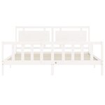 vidaXL Cadre de lit avec tête de lit blanc 200x200 cm bois massif