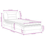 vidaXL Lit avec matelas gris 90x200 cm similicuir