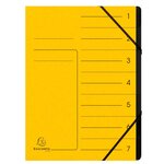 Trieur Agrafé Avec Élastiques Intérieur Noir 7 Compartiments - A4 - Jaune - X 10 - Exacompta