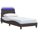 vidaXL Cadre de lit sans matelas marron foncé 90x200 cm tissu