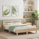 vidaXL Cadre de lit avec LED Sonoma 152 x 203 cm Bois d'ingénierie
