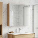 vidaXL Armoire Miroir de Salle de Bain avec étagère Chêne artisan