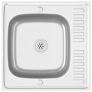 vidaXL Jeu d'évier de cuisine et égouttoir argenté 600x600x155 mm inox