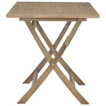 vidaXL Table de jardin pliante gris 120x70x75 cm bois de teck solide