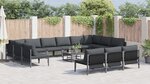vidaXL Ensemble de canapé de jardin 13 Pièces Anthracite Acier