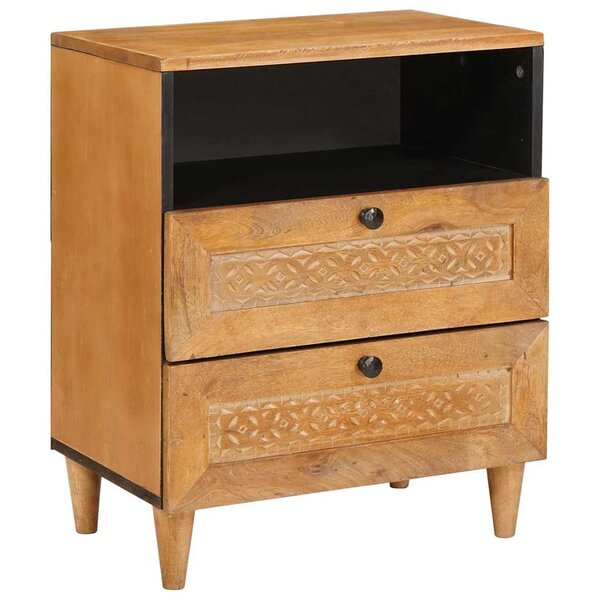 vidaXL Table de chevet avec tiroir Marron clair 50 x 33 x 60 cm