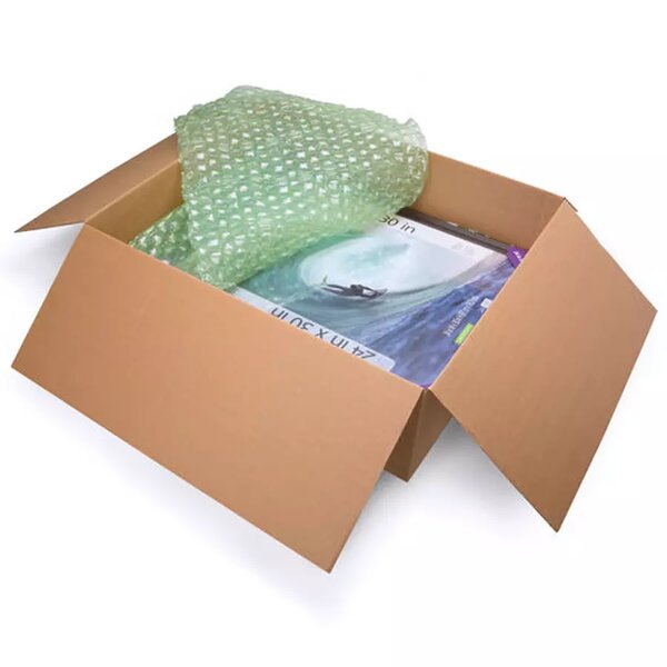 Matelas d'air protection produit (Carton de 3553) 15x41cm 533M PEBD recyclé 35µ vert – Bulteau Systems