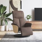 vidaXL Fauteuil inclinable avec repose-pieds marron similicuir