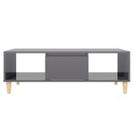 vidaXL Table basse gris brillant 103 5x60x35 cm bois d'ingénierie