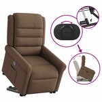 vidaXL Fauteuil inclinable Marron Tissu