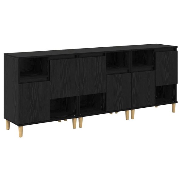 vidaXL Buffets 3 Pièces Chêne noir 60 x 35 x 70 cm Bois d'ingénierie