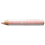 Crayon multi-talents woody 3 in 1 duo blanc-abricot STABILO