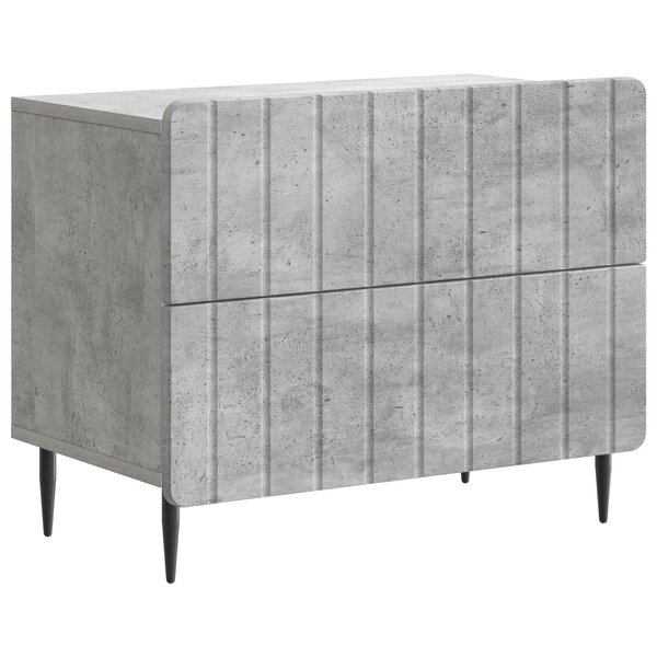 vidaXL Cabinet de chevet Gris béton 62 x 34 5 x 49 5 cm