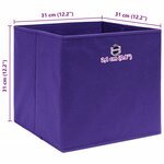 vidaXL Boîtes de rangement 4 Pièces Violet 32x32x32 cm Tissu